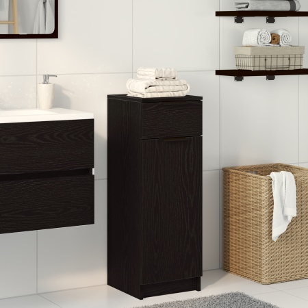 Dulap de baie, stejar negru, 32x34x90 cm, lemn prelucrat