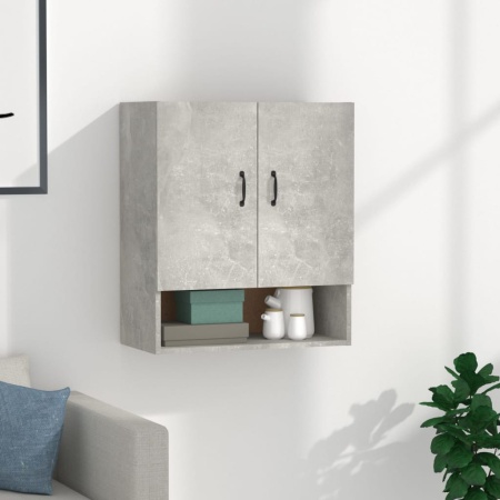 Dulap de perete, gri beton, 60x31x70 cm, lemn prelucrat