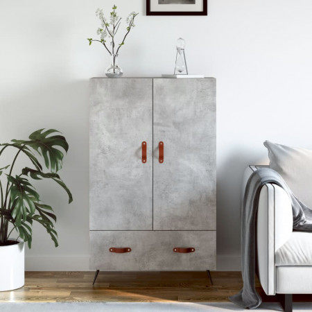 Dulap înalt, gri beton, 69,5x31x115 cm, lemn compozit