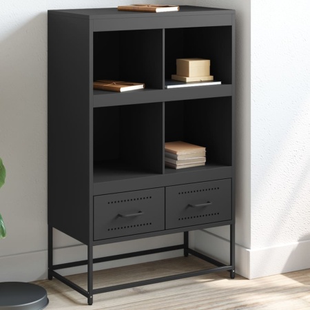Dulap înalt, negru, 68,5x39x111,5 cm, oțel laminat la rece
