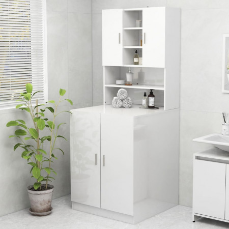 Dulap mașină de spălat, alb extralucios, 70,5x25,5x90 cm