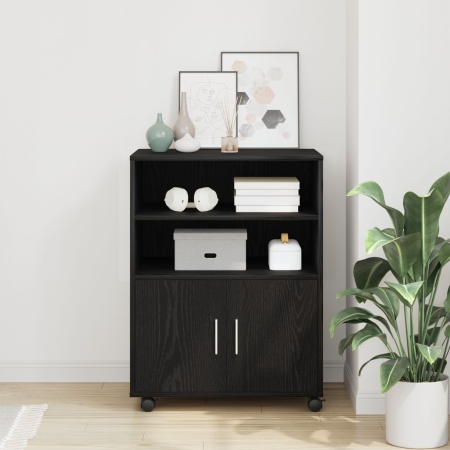 Dulap mobil, stejar negru, 60x48x81 cm, lemn prelucrat