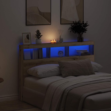 Dulap pentru tăblie cu LED Stejar Artisan 160x17x102 cm