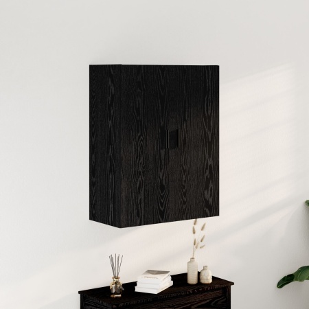Dulap suspendat Negru Stejar 69,5x34x90 cm din lemn prelucrat