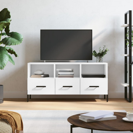 Dulap TV, alb, 102x36x50 cm, lemn prelucrat
