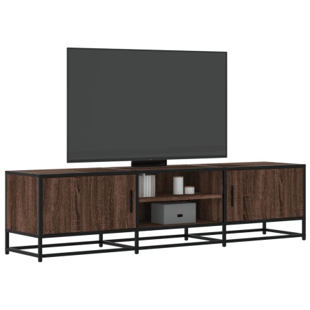 Dulap TV, stejar maro, 160x35x41 cm, lemn prelucrat și metal