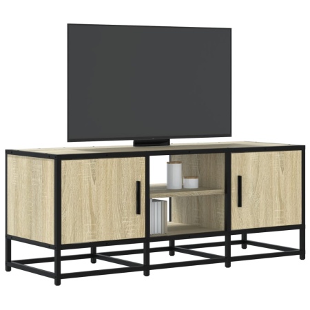 Dulap TV, stejar sonoma, 100x35x41 cm, lemn prelucrat și metal