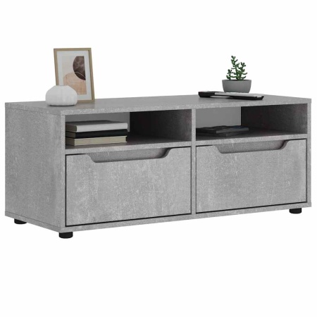 Dulap TV VISNES Beton Gri 100x40x38 cm Lemn prelucrat