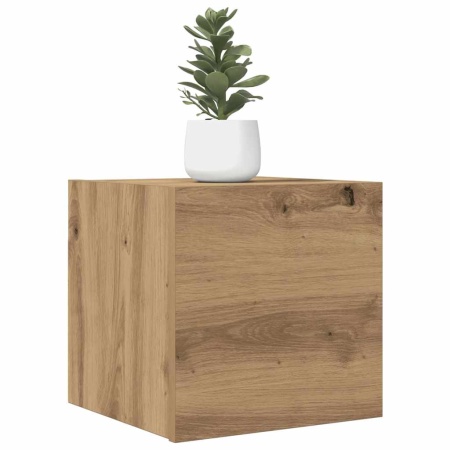Dulapuri TV montaj perete 2 buc. stejar artizanal 30,5x30x30 cm