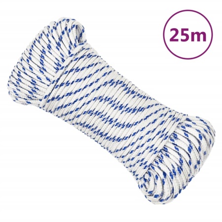 Frânghie de barcă, alb, 3 mm, 25 m, polipropilenă