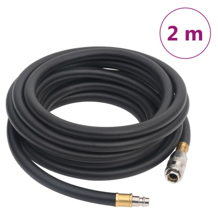 Furtun de aer hibrid, negru, 2 m, cauciuc și PVC