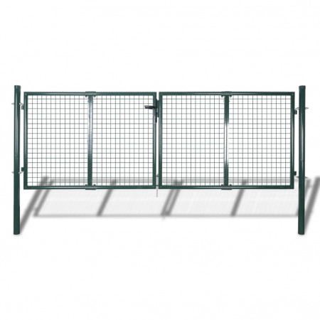 Gard de grădină tip plasă, poartă gard grilaj, 289x75 cm/306x125 cm - Img 1