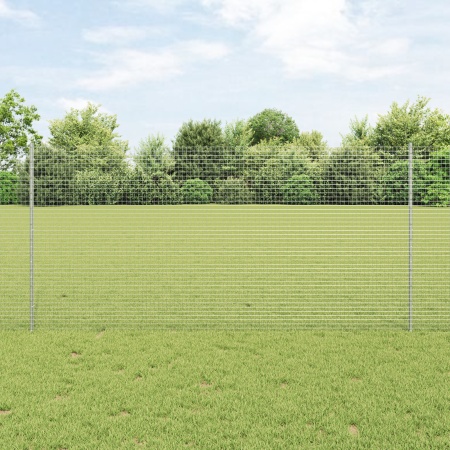 Gard din plasă sudată cu 44 U Posturi Argintiu 1.2x50 m Oțel