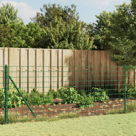 Gard plasă de sârmă cu bordură, verde, 1x10 m - Img 1