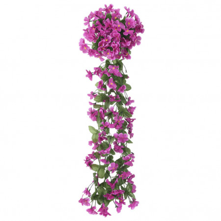 Ghirlande de flori artificiale, 3 buc., violet deschis, 85 cm