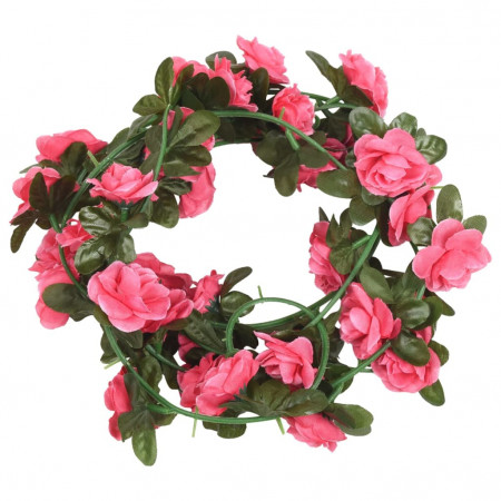 Ghirlande de flori artificiale, 6 buc., roșu roz, 240 cm