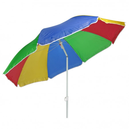 HI Umbrelă de soare de plajă, multicolor, 150 cm - Img 1