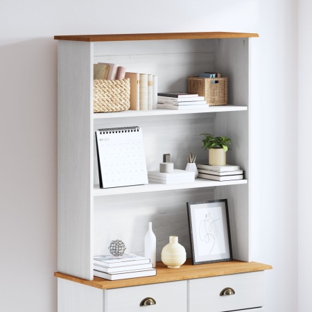 Hutch ASKIM Alb 91x30x104 cm Lemn masiv Pin