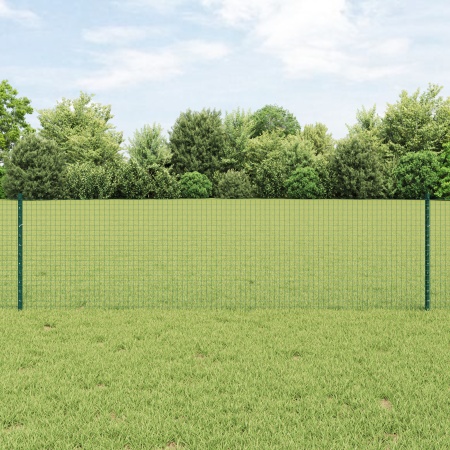 Împrejmuire din sârmă sudată cu 5 stâlpi U Verde 0.6x10 m Metal