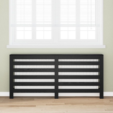 Învelitoare radiator stejar negru 175x20x82 cm din lemn stratificat