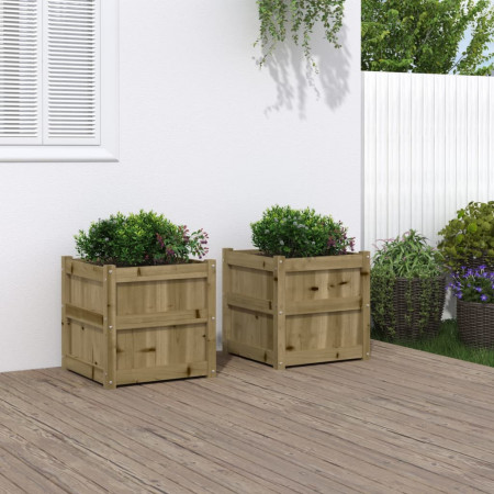 Jardiniere de gradina , 2 buc., lemn de pin impregnat