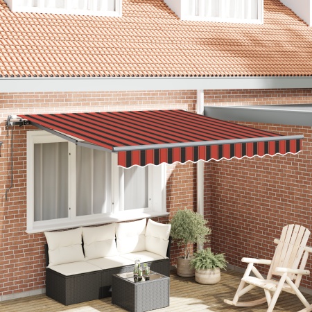 Marchiză Retractabilă Automată Portocalie și Maronie 350x250 cm