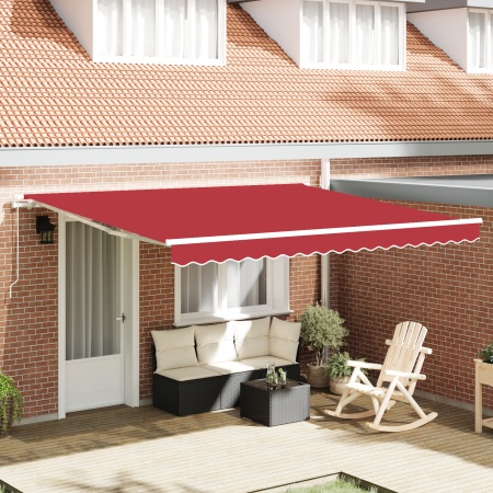 Marchiză retractabilă manuală albastră marină 400x300 cm, Țesătură pentru marchiză pentru cadru de 4x3 m roșu