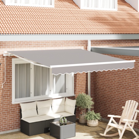 Marchiza retractabilă manuală Gri 300x250 cm, Țesătură de înlocuire pentru marchiză pentru cadru de 3x2.5 m Gri