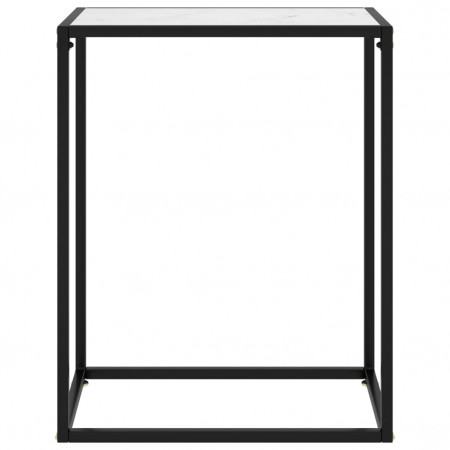Masă consolă, alb, 60x35x75 cm, sticlă securizată