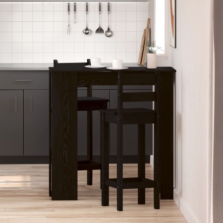 Masă de bar cu raft - Stejar negru, 102x50x103.5 cm, Fabricată din lemn compus