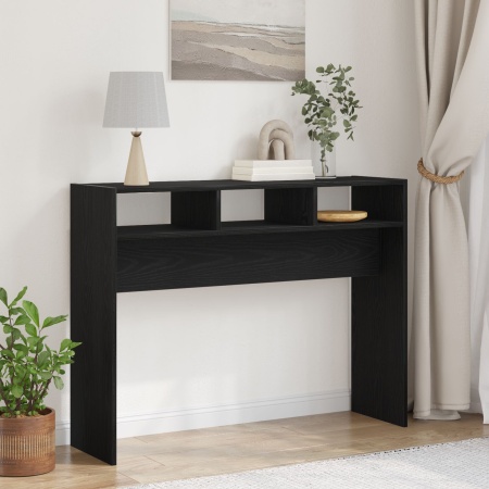 Masă de consolă , Negru, Stejar, 105x30x80 cm, Lemn stratificat