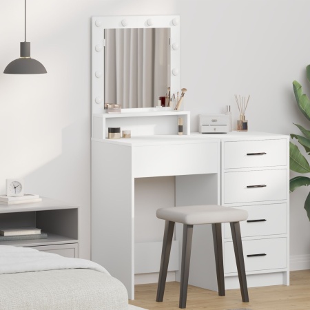 Masa de toaletă cu lumini LED Alb 50x41x135 cm