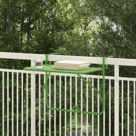 Masă Pliabilă Verde pentru Balcon 60x40 cm Oțel