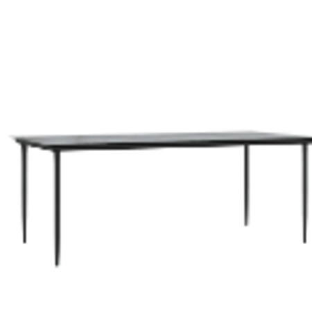 Mese de Exterior Negru Metal Mare Robust Masă de Exterior