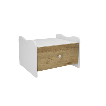 Noptiera Alessa alb/sonoma, 45x38x35 cm, mdf