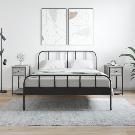 Noptiere, 2 buc., gri sonoma, 30x60x60 cm, lemn prelucrat