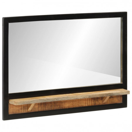 oglindă cu raft 80x8x55 cm sticlă și lemn masiv de mango