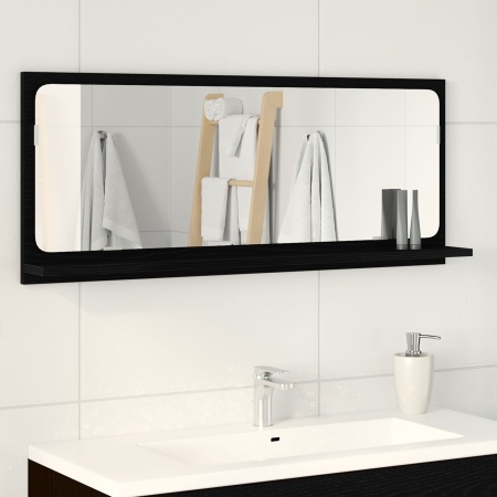 Oglindă de baie Negru Stejar 90x10,5x37 cm din lemn compus