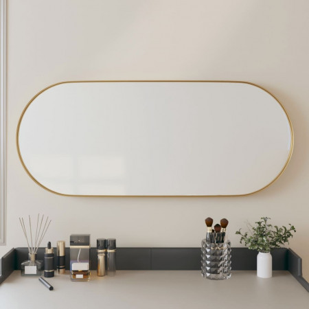 Oglindă de perete, auriu, 25x60 cm, ovală