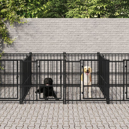 Padoc pentru câini de exterior, 16,89 m², oțel