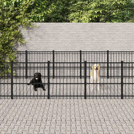 Padoc pentru câini de exterior, 19,76 m², oțel