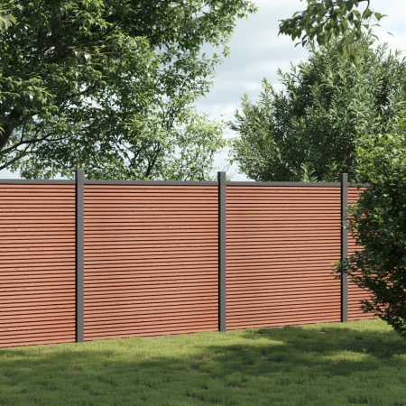 Panouri pentru gard, maro, 353x186 cm, WPC