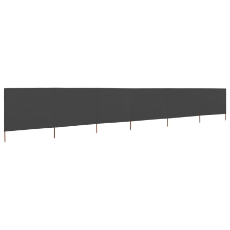 Paravan anti-vânt cu 6 panouri, gri, 800 x 80 cm, textil