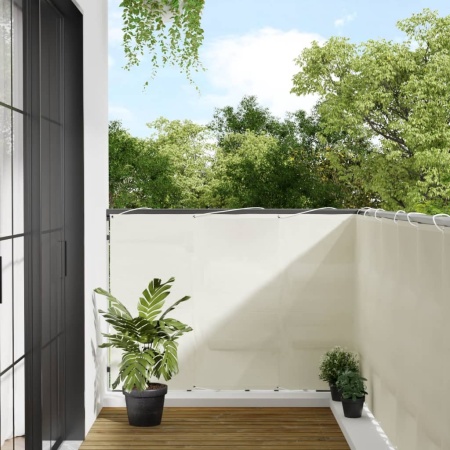 Paravan de balcon, crem, 120x700 cm, 100% poliester oxford