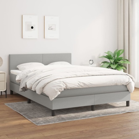 Pat continental, gri deschis, 140x200 cm, material textil - Img 1