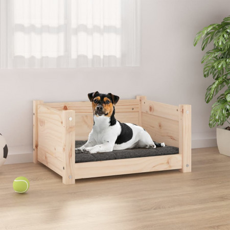 Pat pentru câini, 55,5x45,5x28 cm, lemn masiv de pin - Img 1