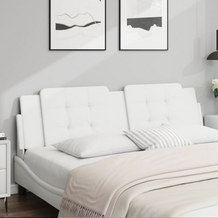 Pernă pentru tăblie pat, alb, 180 cm, piele artificială