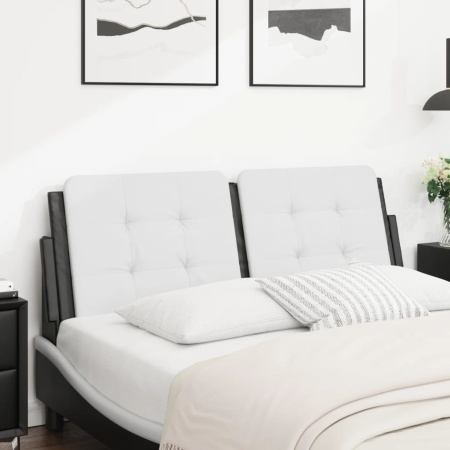 Pernă pentru tăblie pat, alb și negru, 120cm, piele artificială