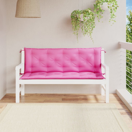 Perne bancă de grădină, 2 buc., roz, 150x50x7 cm, textil - Img 1