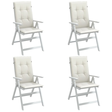 Perne scaun spătar înalt, 4 buc. melanj crem 120x50x4 cm textil